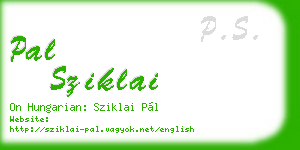 pal sziklai business card